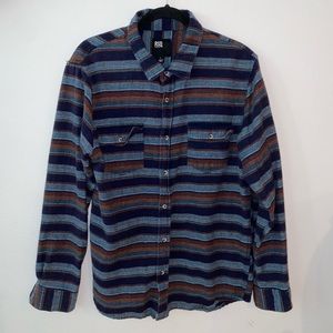 RSQ collective Men’s flannel , long sleeve stripped